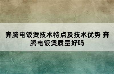 奔腾电饭煲技术特点及技术优势 奔腾电饭煲质量好吗